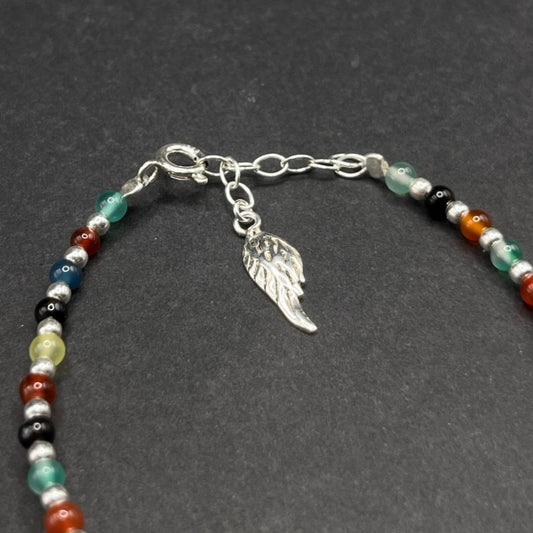 Pulsera Bolitas Colores y Ala