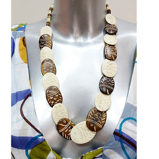 Collar India Resina Marrón