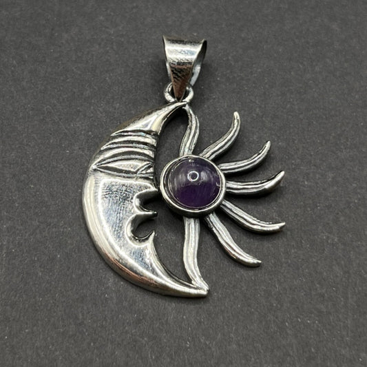 Colgante Luna y Sol Amatista