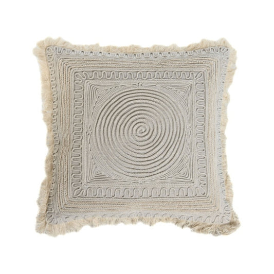 Cojín Algodón Espiral Flecos