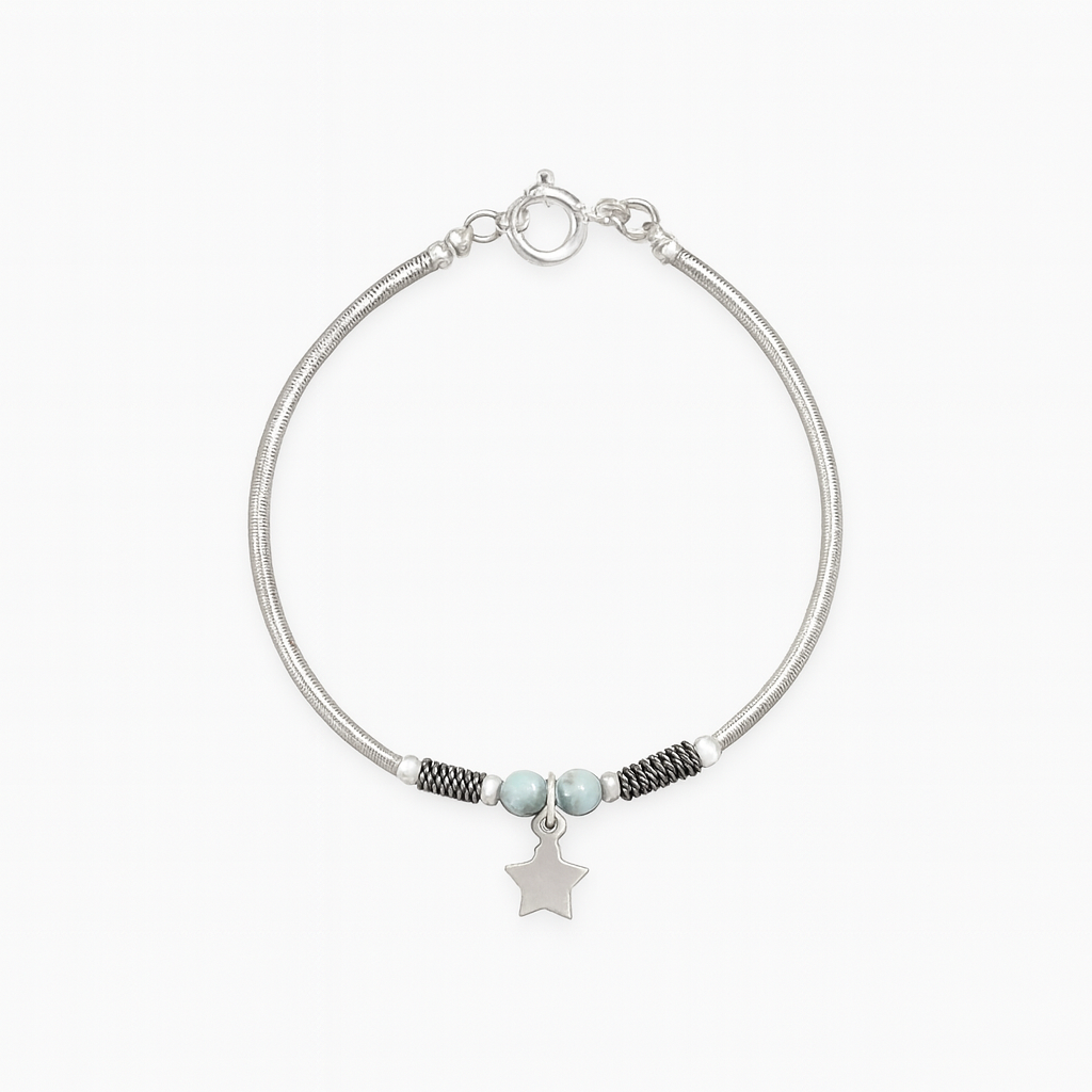 Pulsera Labrada Bolas Turquesa