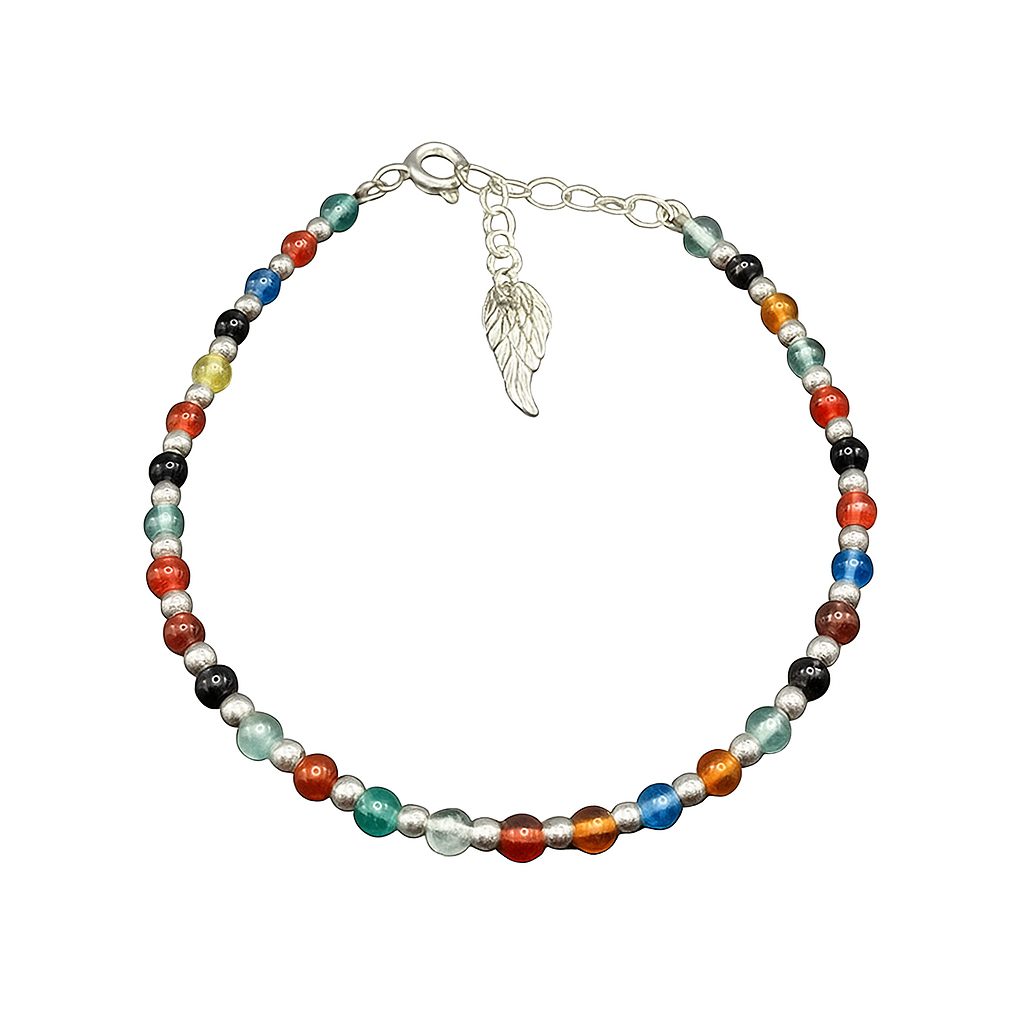 Pulsera Bolitas Colores y Ala