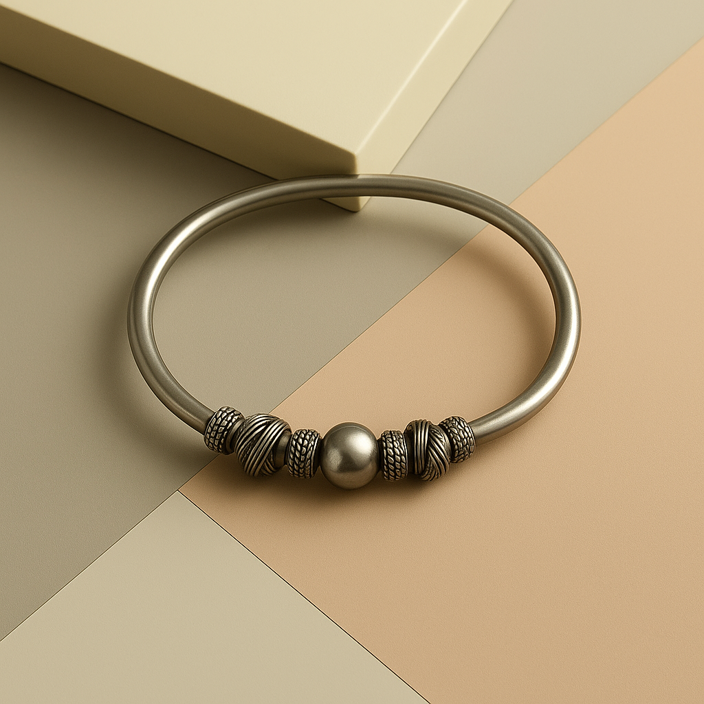 Pulsera Rígida Bola Central 2 Nudos