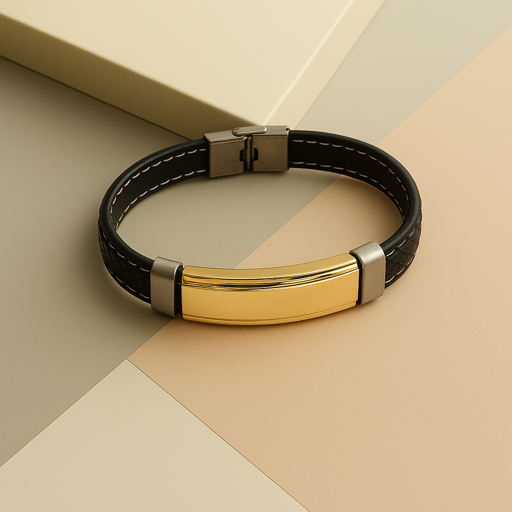 Pulsera Acero Chapa Dorada