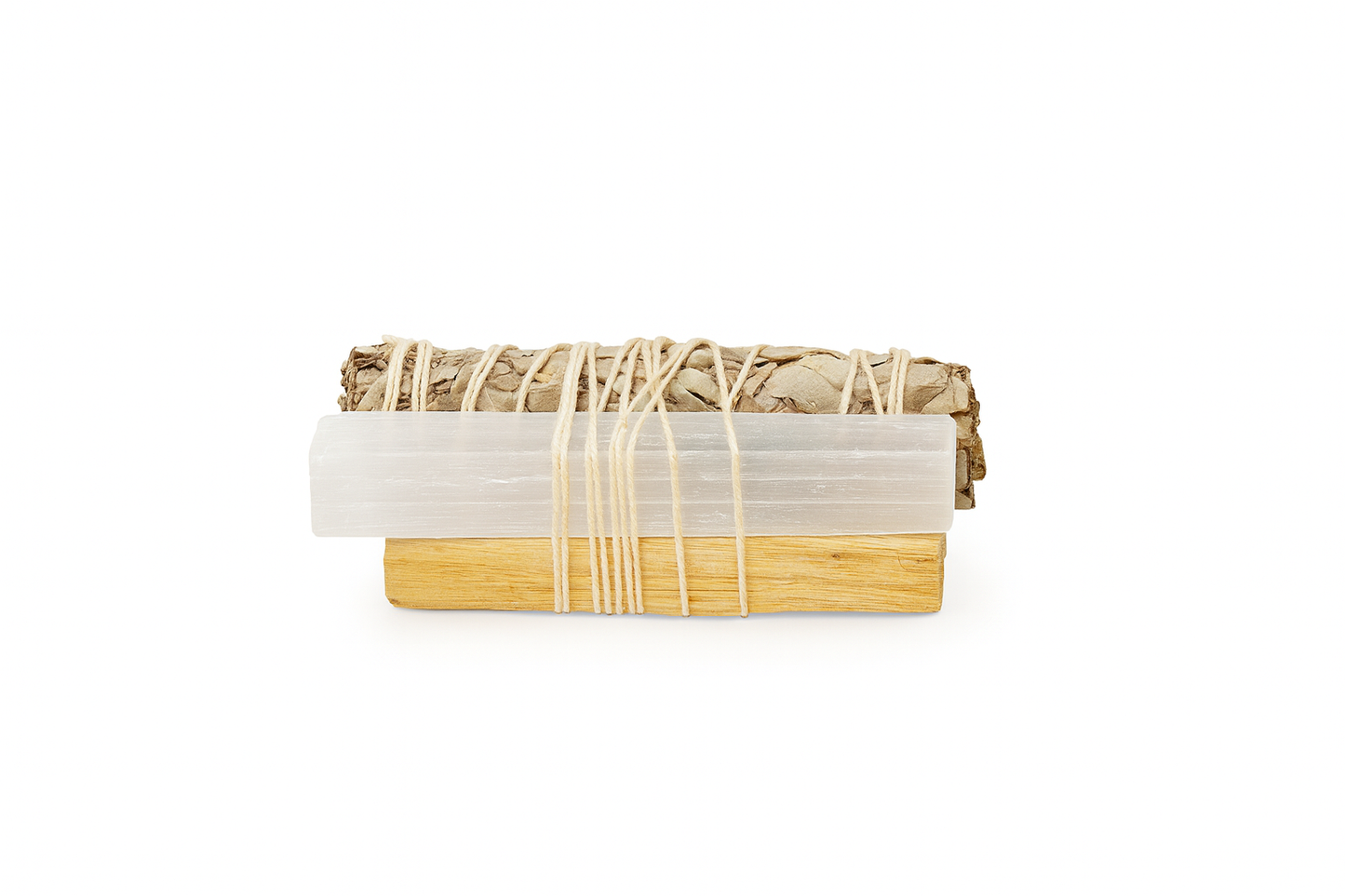 Atado Salvia Blanca, Palo Santo y Selenita