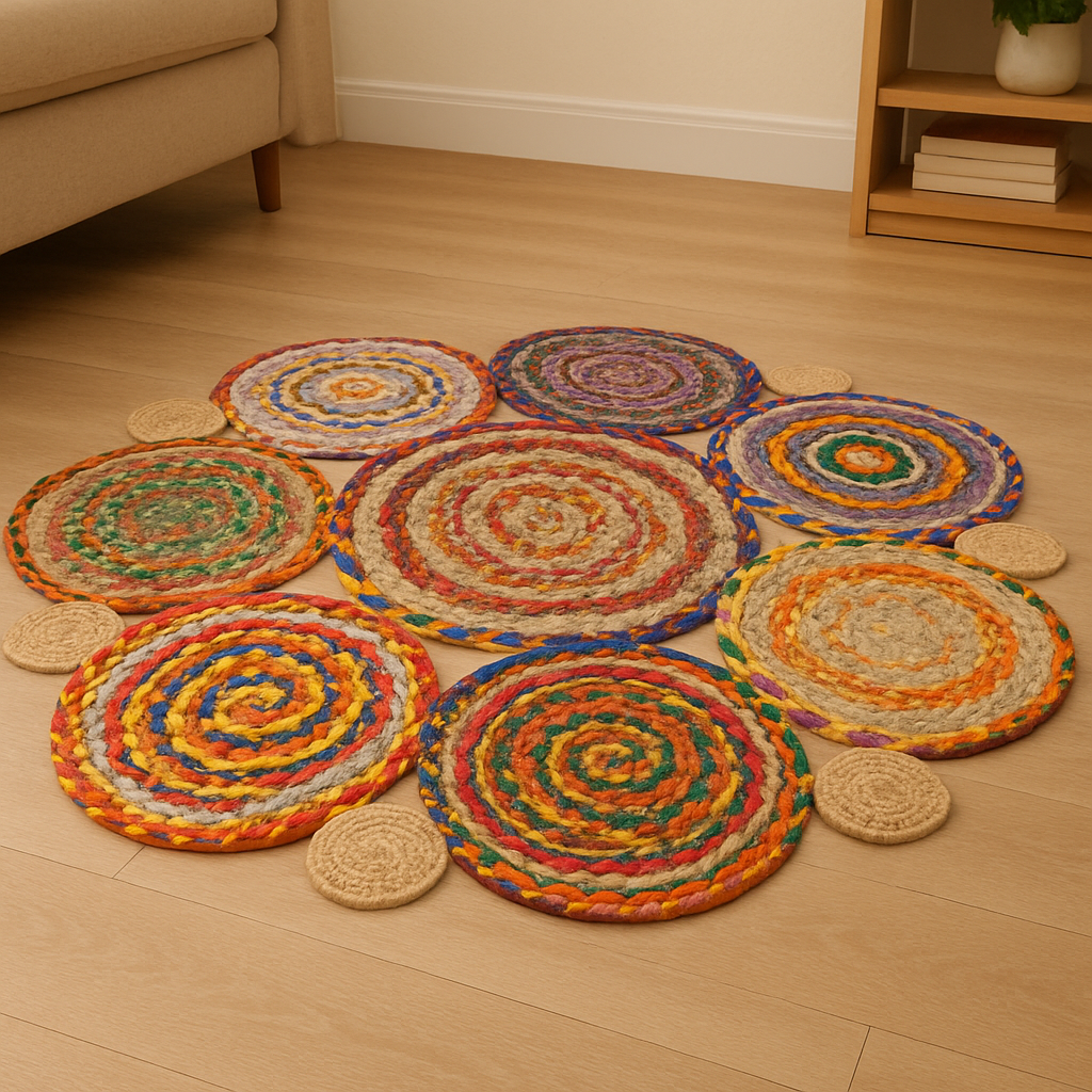 Alfombra Chindi Redonda Colores