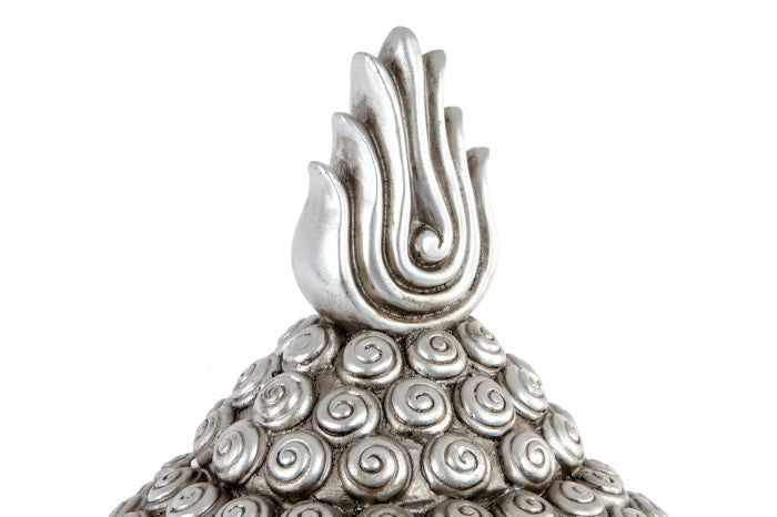 Cabeza Buda Plateada Grande