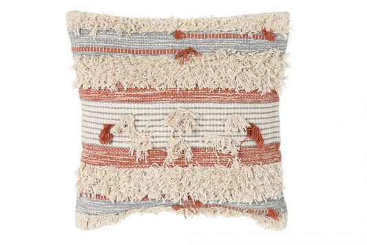 Cojin Algodón Rayas Naranja