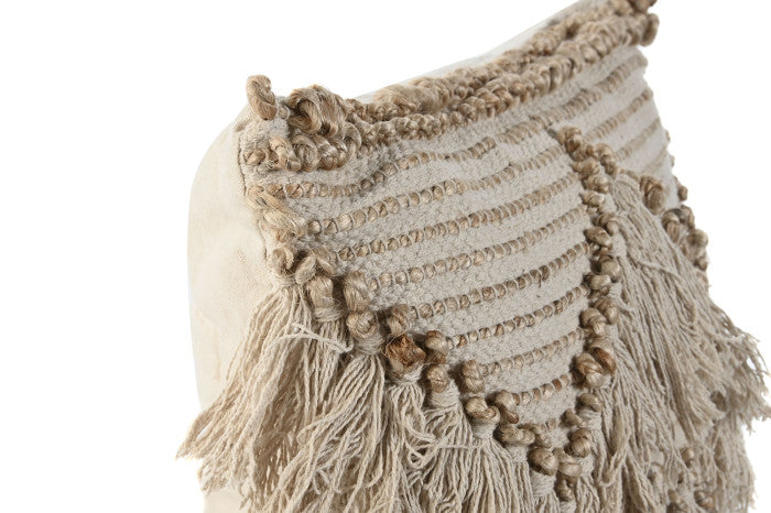 Cojín Algodón Beige Triángulos