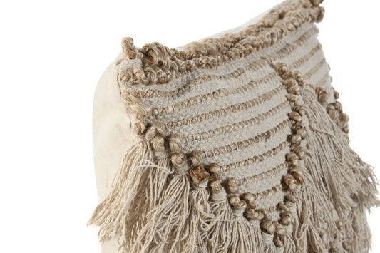 Cojín Algodón Beige Triángulos
