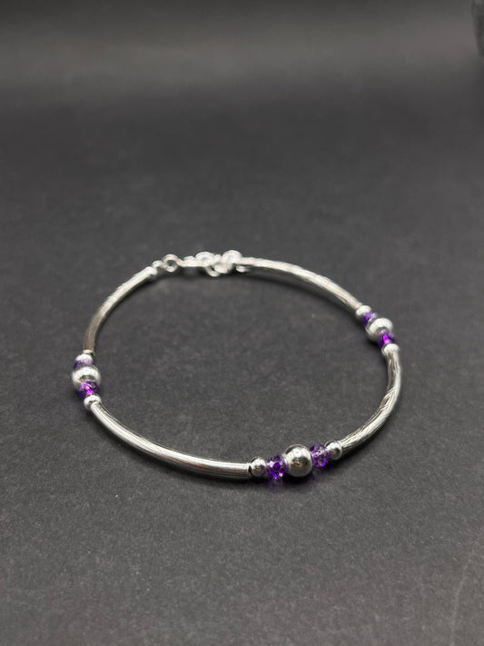 Pulsera Semirrígida Circonitas Lila