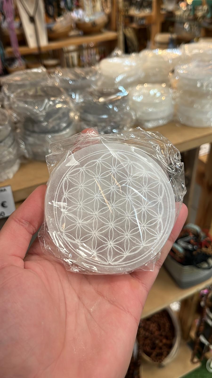 Disco Selenita 8,5CM Flor Vida