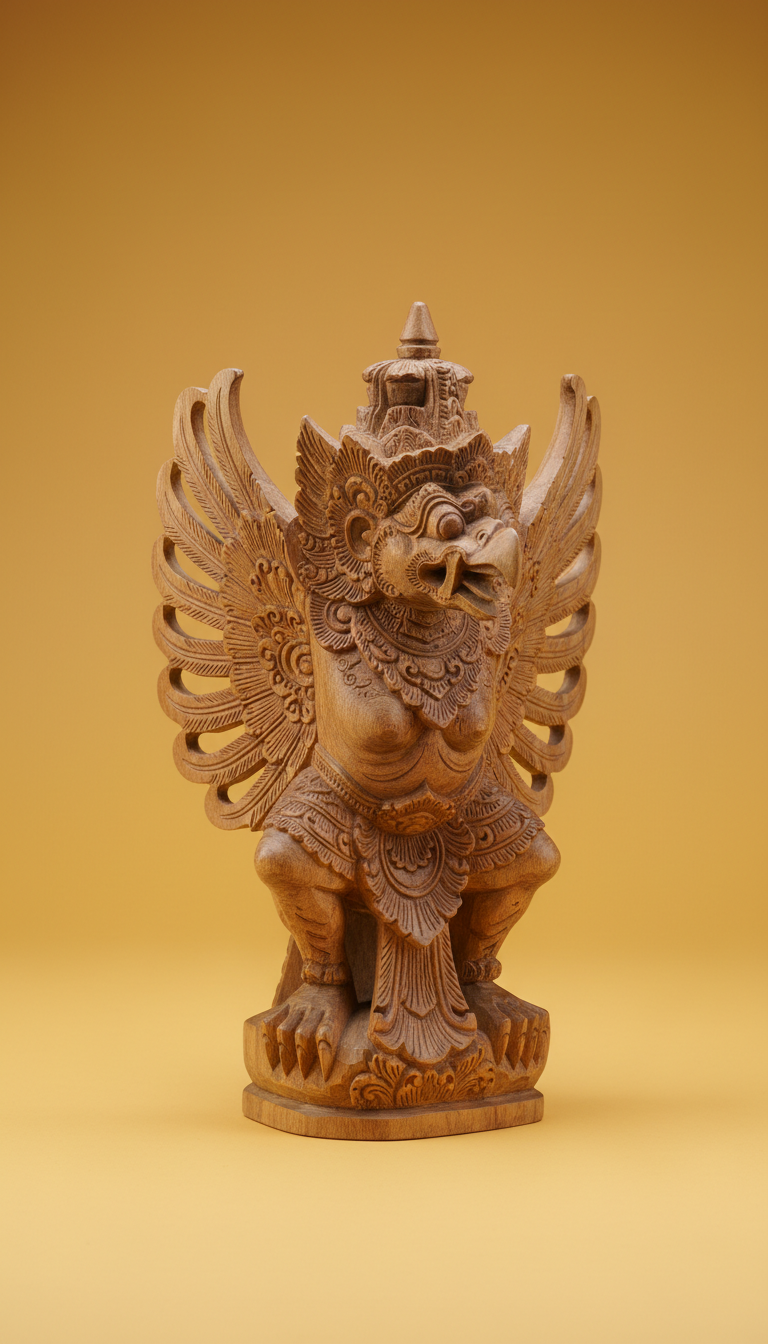 Figura Garuda tallada en madera
