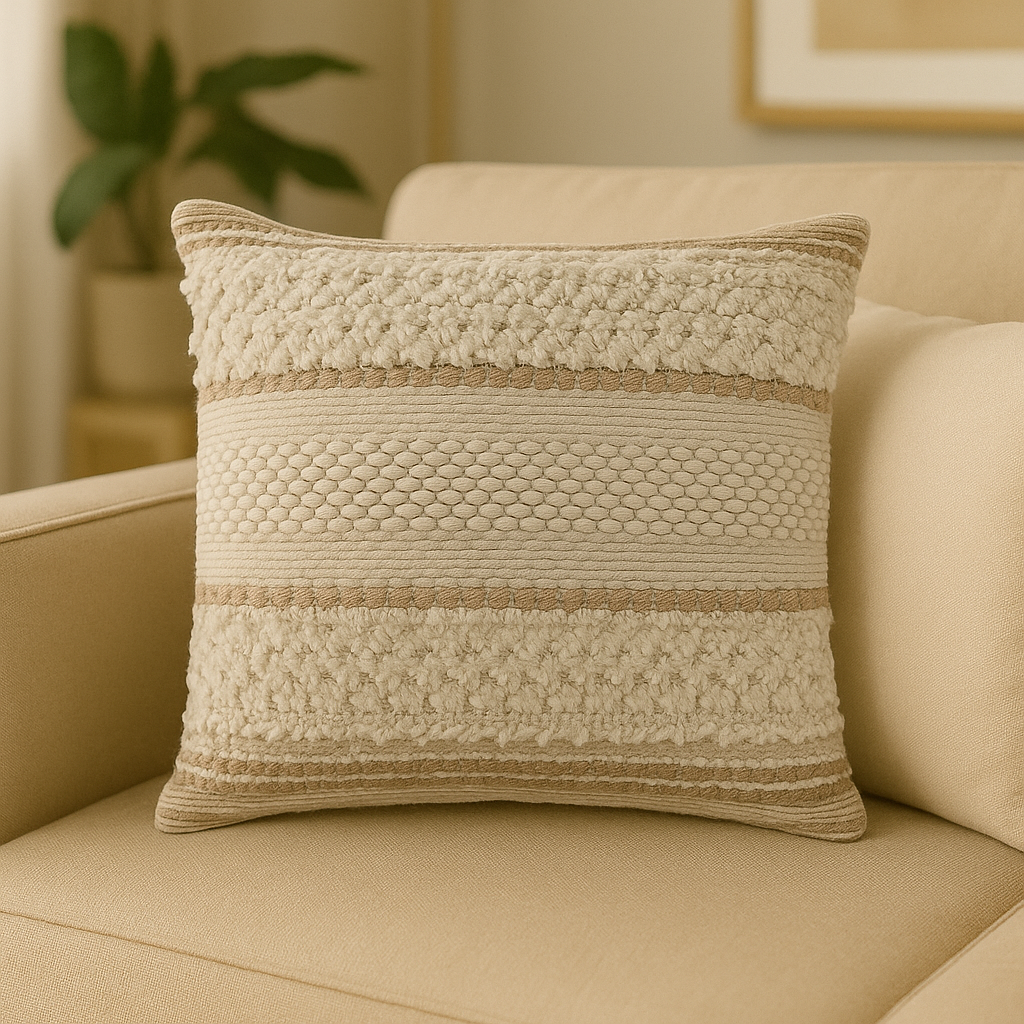 Añade calidez con el Cojín Yute Marrón