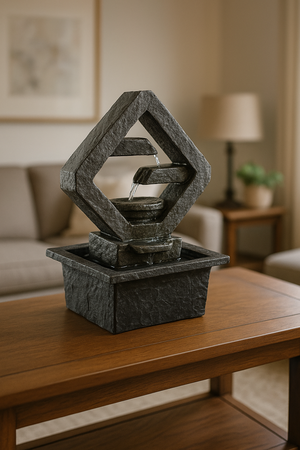 Añade Elegancia con la Fuente Resina Rombo