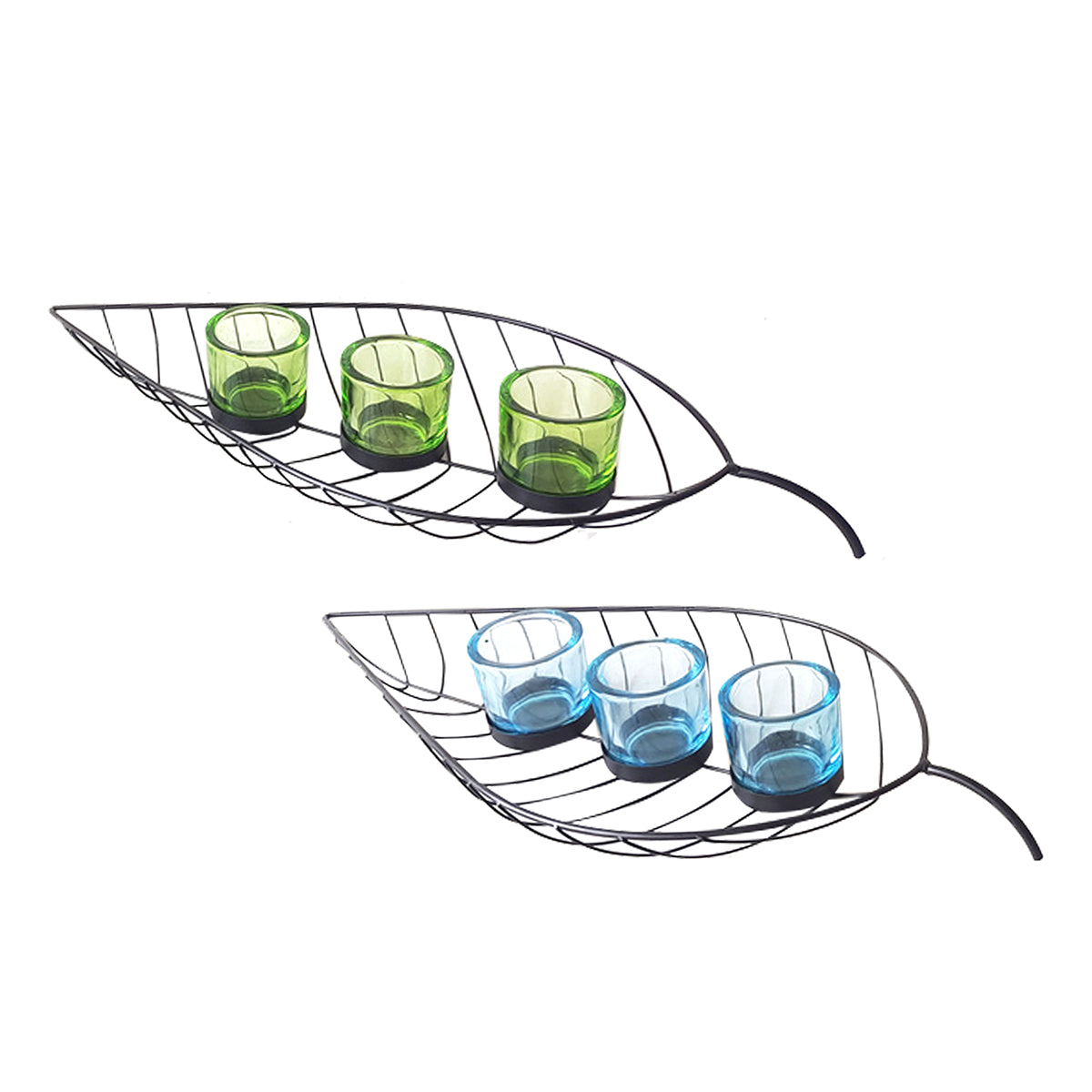 Portavelas Bandeja Hoja Metal