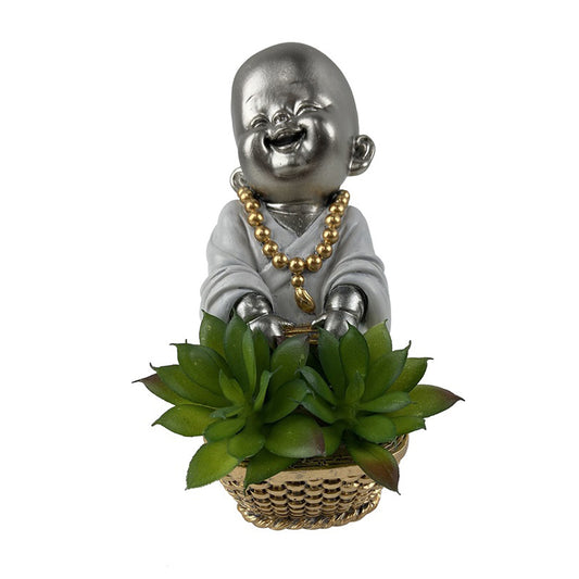 Buda Feliz Gris Cesta