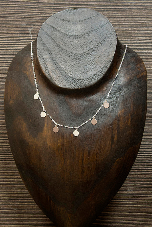 Gargantilla 6 Chapas Plata Lisa