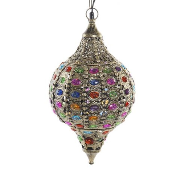 Lampara Metal Cristalitos Colores