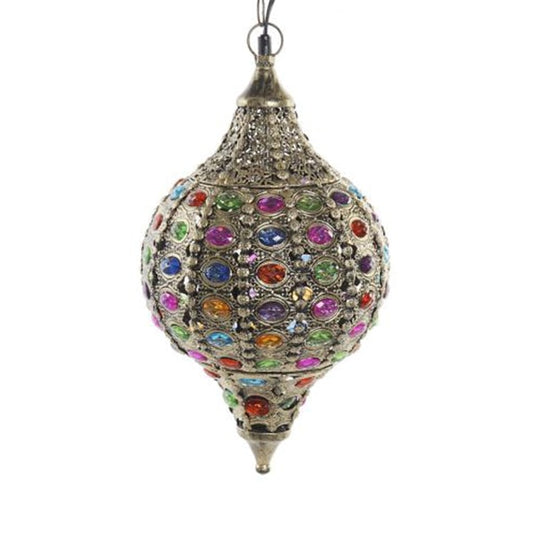 Lampara Metal Cristalitos Colores