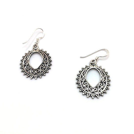 Pendiente Labrado Oval