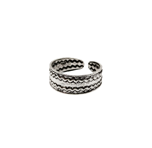 Anillo Pie 2 Lineas Zig Zag