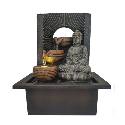 Fuente Pared Cuencos Buda Gris