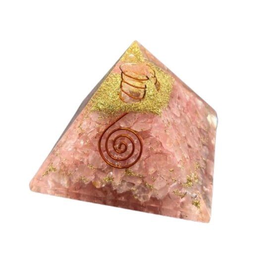 Pirámide Orgonita Cuarzo Rosa