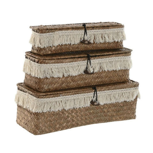 Cesta Fibra Rectangular Tapa