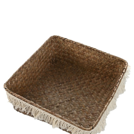 Cesta Cuadrada Natural Flecos