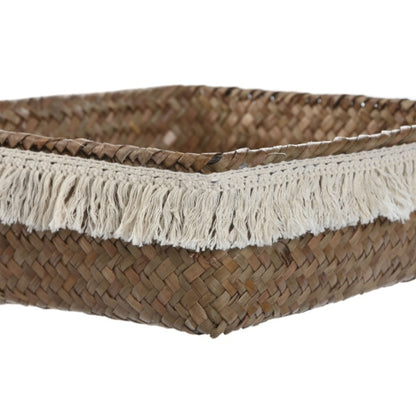 Cesta Cuadrada Natural Flecos