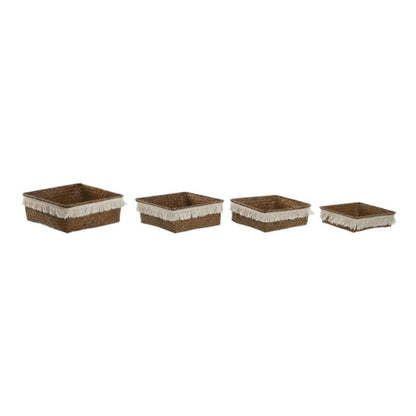 Cesta Cuadrada Natural Flecos