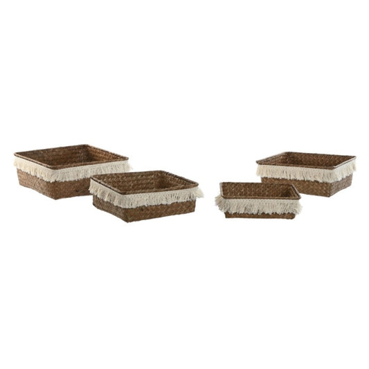 Cesta Cuadrada Natural Flecos