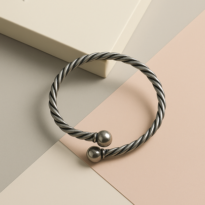 Pulsera Rígida Trenza 2 Bolas