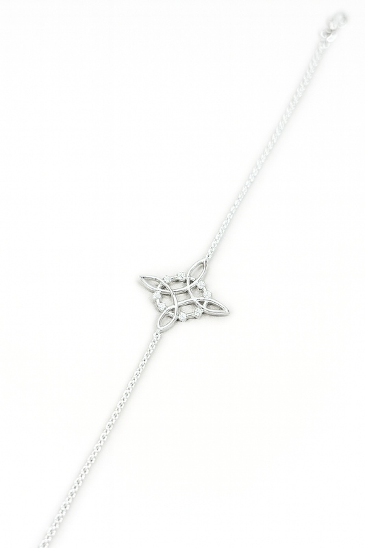 Pulsera Nudo de Bruja White