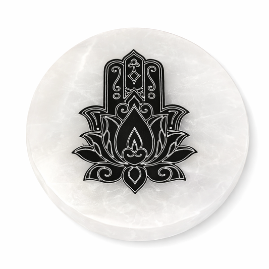 Disco Selenita Flor Loto/Mano Fátima