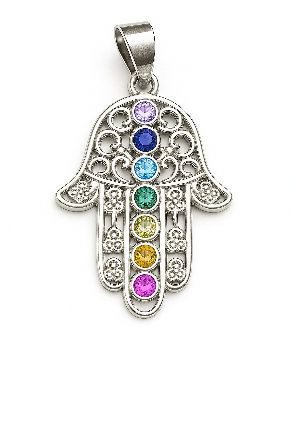Colgante Mano de Fátima Chakras