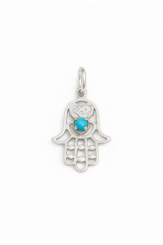 Colgante Mano Fátima Turquesa 22MM