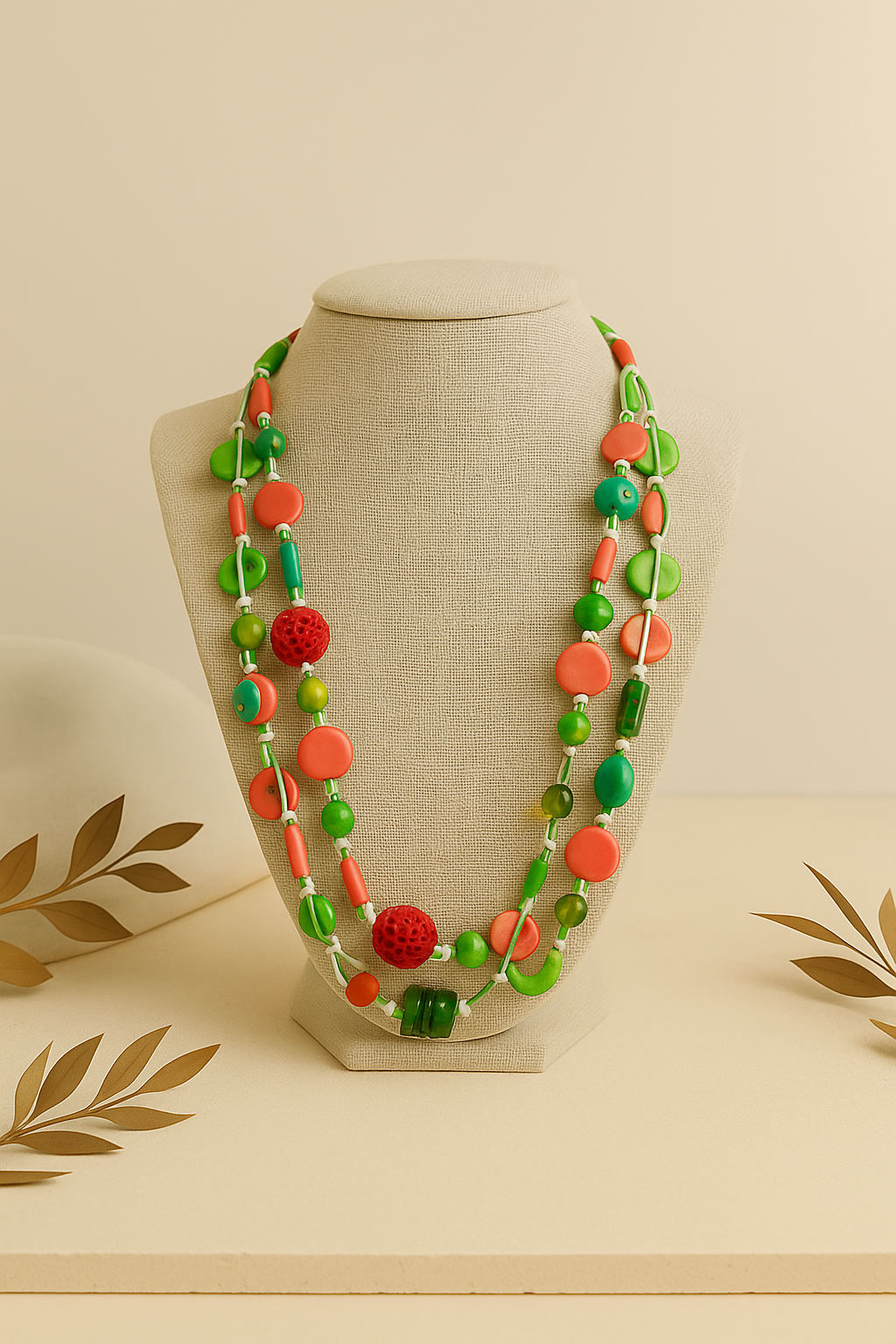 Collar India Bolitas Mix Tropical 🍉💞