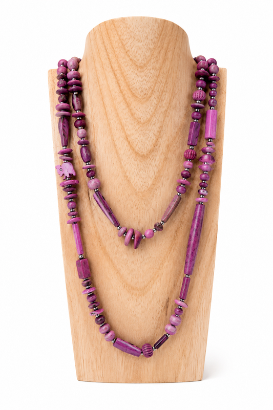Collar Fucsia Bolitas