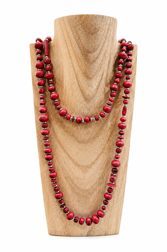 Collar Burdeo de bolitas