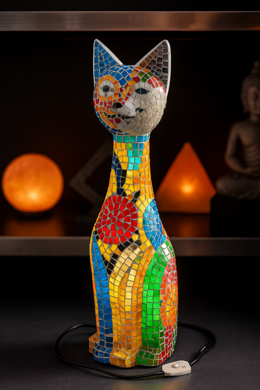 Lámpara Gato Cristales