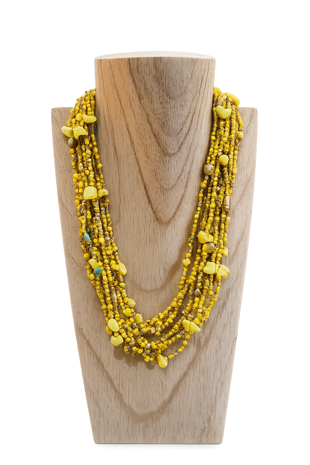 Collar India Yellow Bolitas