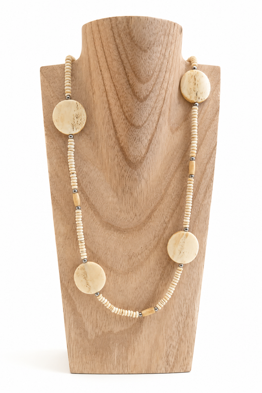 Collar India Circulo Blanca