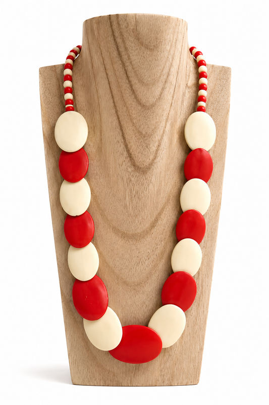 Collar India Red and White