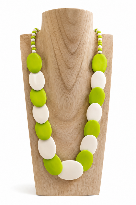 Collar Green and White Resina