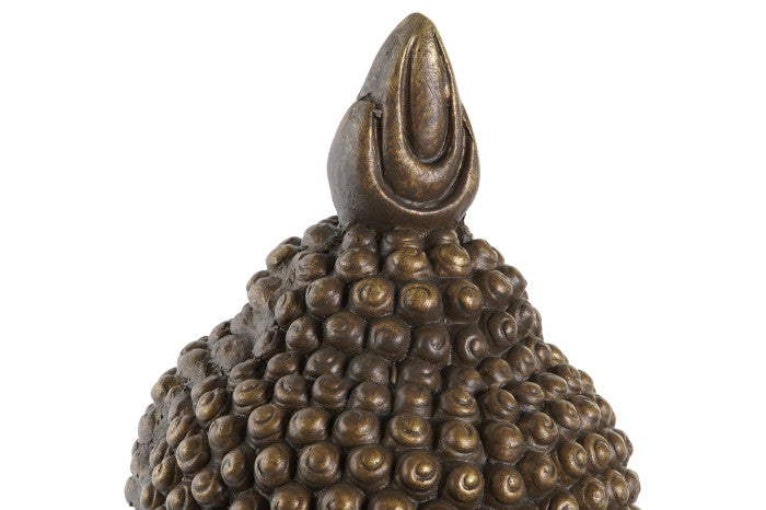 Figura Cabeza Buda Envejecido Dorada