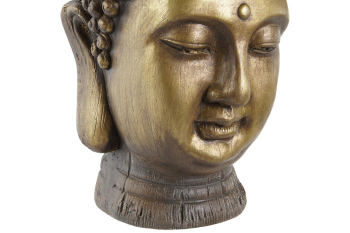 Figura Cabeza Buda Envejecido Dorada