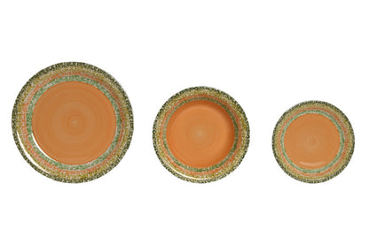 Vajilla SetX18 Naranja Gres
