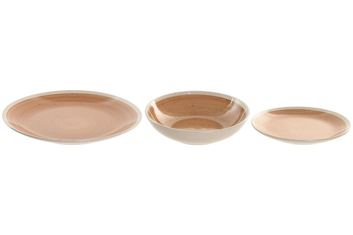Vajilla Set X18 Naranja Gres